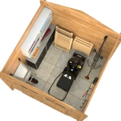 Casetta in Legno Impregnato 250x250 cm Blockhouse 28 mm Porta Doppia