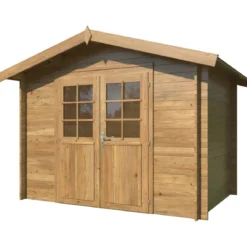Casetta in Legno Impregnato 296x296 cm Blockhouse 28 mm Doppia Porta