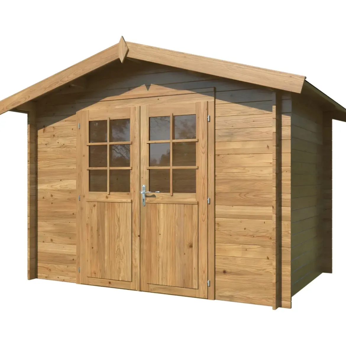 Casetta in Legno Impregnato 296x296 cm Blockhouse 28 mm Doppia Porta