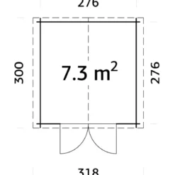 Casetta in Legno Impregnato 296x296 cm Blockhouse 28 mm Doppia Porta