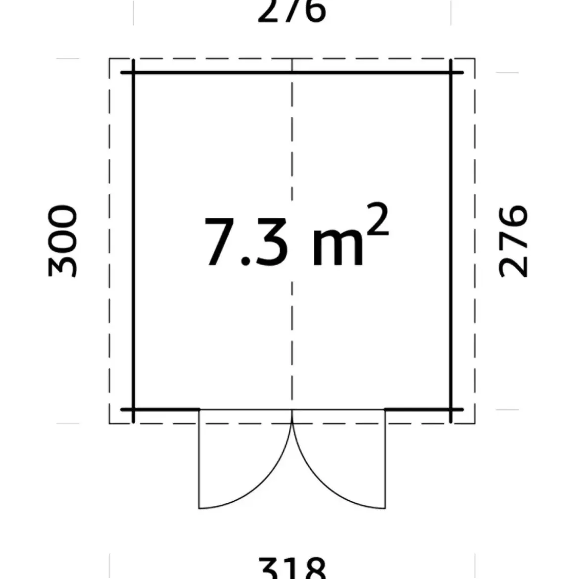 Casetta in Legno Impregnato 296x296 cm Blockhouse 28 mm Doppia Porta