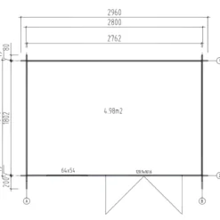 Casetta in Legno Impregnato 296x200 cm Blockhouse 19 mm con Finestra