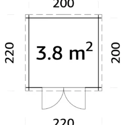 Casetta in Legno Impregnato 216x216 cm Blockhouse 19 mm Doppia Porta