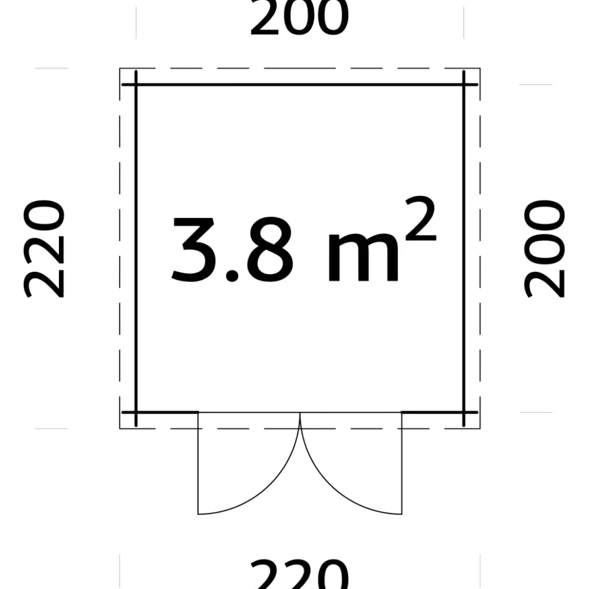 Casetta in Legno Impregnato 216x216 cm Blockhouse 19 mm Doppia Porta