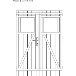 Casetta in Legno Impregnato 216x216 cm Blockhouse 19 mm Doppia Porta