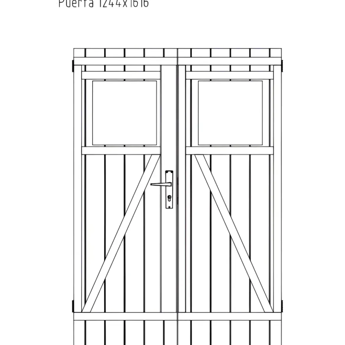 Casetta in Legno Impregnato 216x216 cm Blockhouse 19 mm Doppia Porta