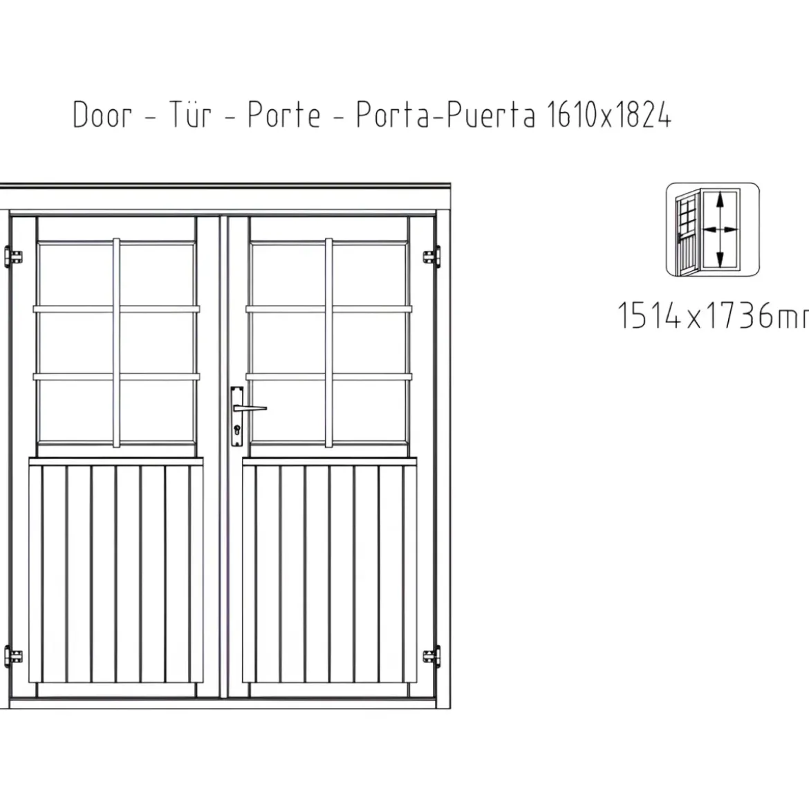 Casetta in Legno Impregnato 406x292 cm Blockhouse 28 mm Porta Doppia