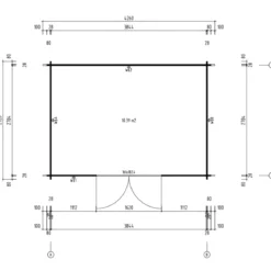 Casetta in Legno Impregnato 406x292 cm Blockhouse 28 mm Porta Doppia