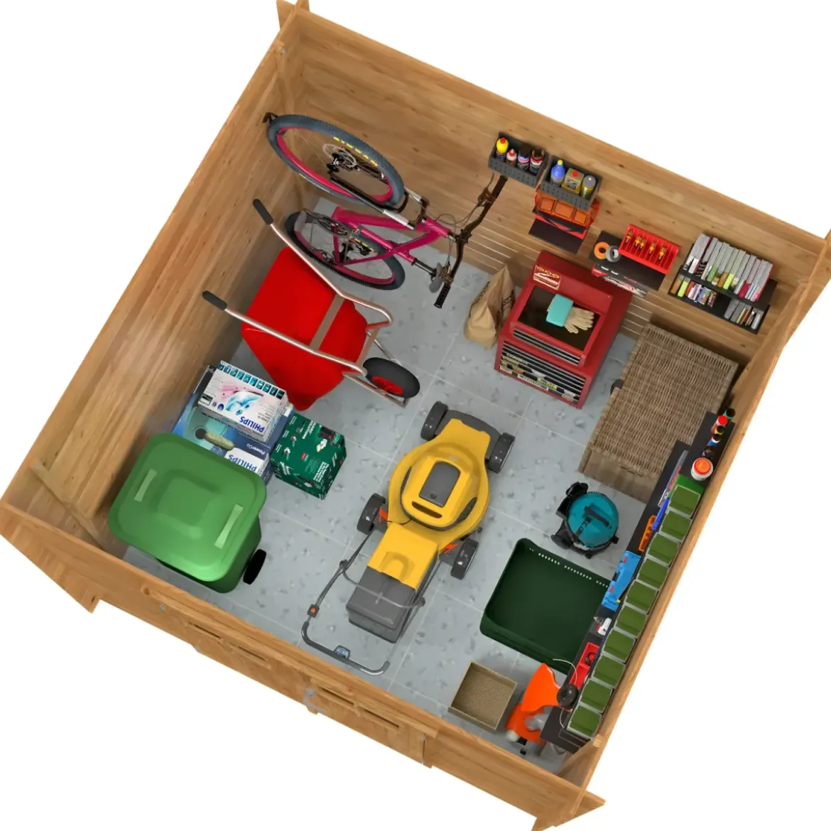 Casetta in Legno Impregnato 260x260 Blockhouse 19 mm Porta Doppia