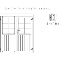 Casetta in Legno Impregnato 322x292 Blockhouse 28 mm Porta Doppia