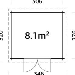 Casetta in Legno Impregnato 322x292 Blockhouse 28 mm Porta Doppia