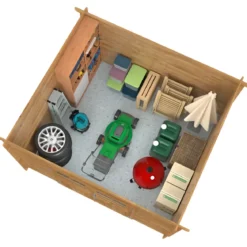 Casetta in Legno Impregnato 322x292 Blockhouse 28 mm Porta Doppia