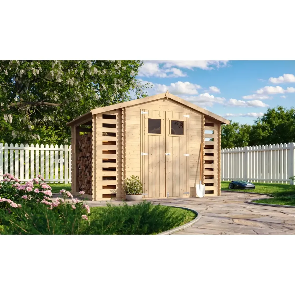 Casetta in Legno Legnaia 328x206x218 cm Box a Pannelli