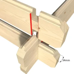 Casetta in Legno 34 mm da Giardino 4x4 Doppia Porta Vetri Block-House