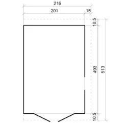 Casetta in Legno 17 mm da Giardino 2x5 Rimessa Attrezzi Addossata 10 m2