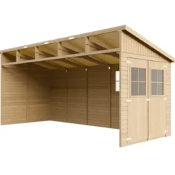 Casetta in Legno 17 mm da Giardino 2x5 Rimessa Attrezzi Addossata 10 m2