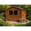Casetta in Legno 34mm Trattato da Giardino 3x3 Doppia Porta Vetrata