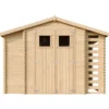 Casetta in Legno Timbela a Pannelli 19 mm Box con Legnaia Laterale