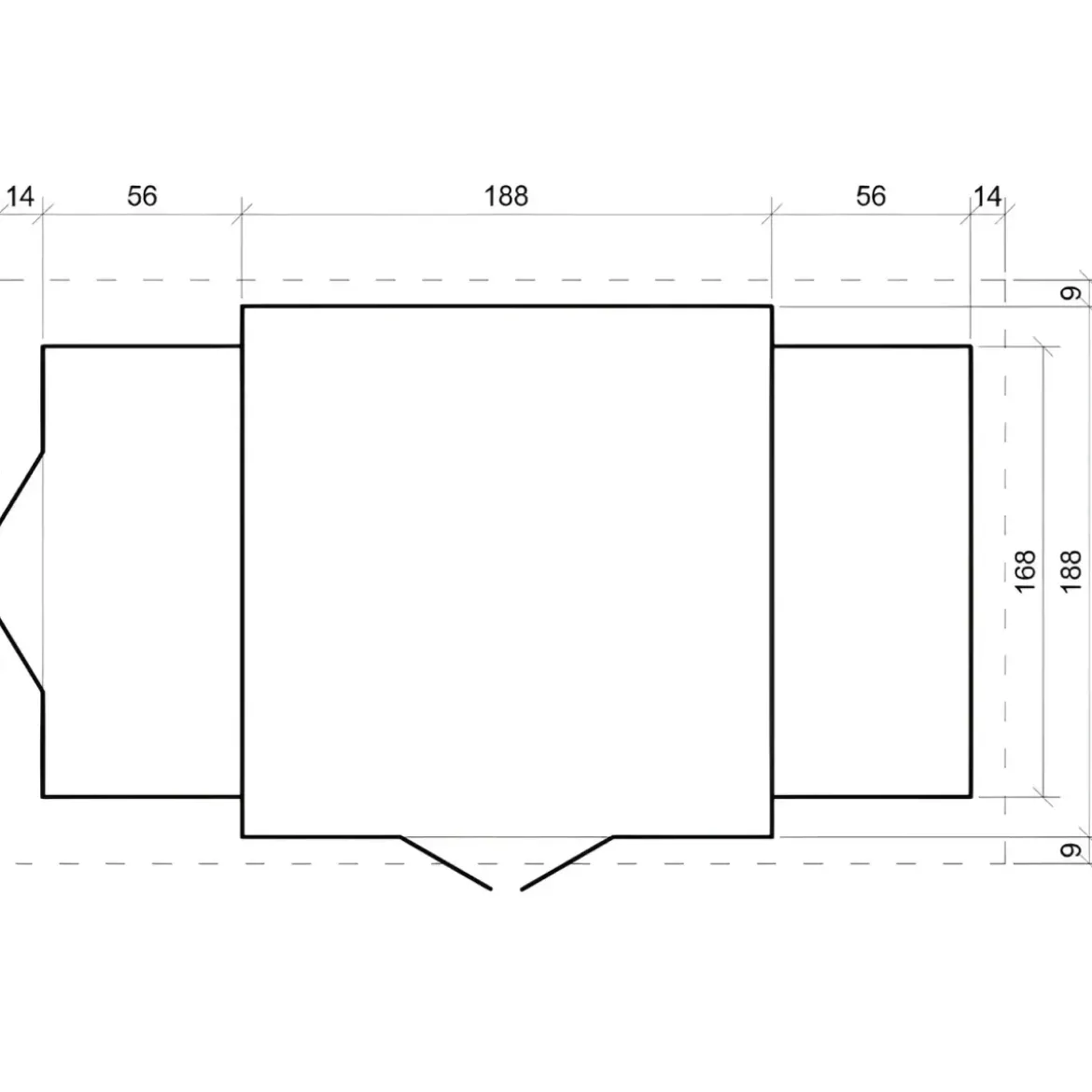 Casetta in Legno Timbela a Pannelli 19 mm Box con Legnaia Laterale