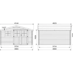 Casetta in Legno Trattato 34mm da Giardino 4x4 Doppia Porta Block-House