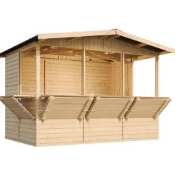 Casetta in Legno 3x2 Chiosco a Pannelli con Finestre da Spiaggia per Bar