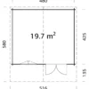 Casetta in Legno 500x445 cm Blockhouse 40 mm Doppia Porta Finestra
