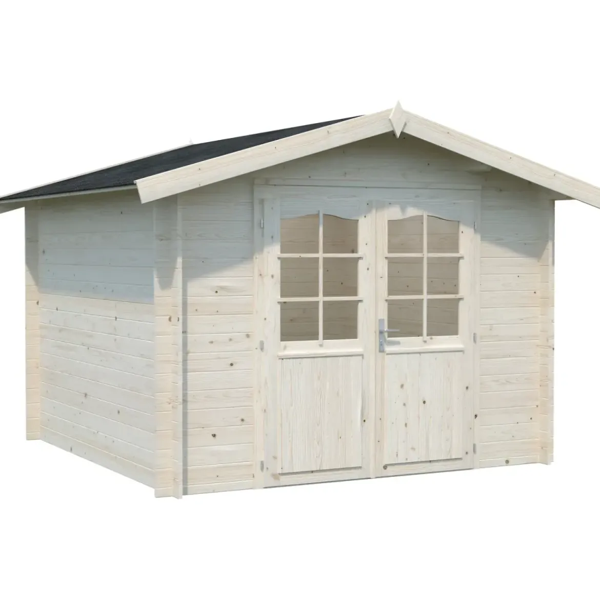 Casetta in Legno 276x330 cm Blockhouse 28 mm Doppia Porta Finestrata