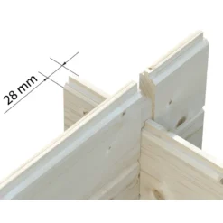 Casetta in Legno 276x330 cm Blockhouse 28 mm Doppia Porta Finestrata