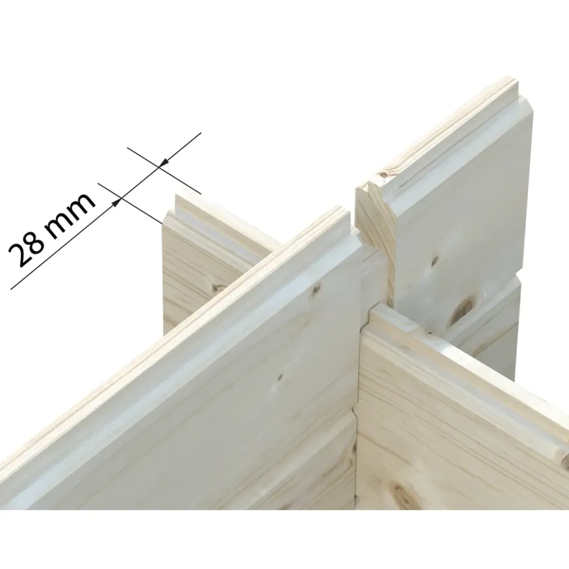 Casetta in Legno 276x330 cm Blockhouse 28 mm Doppia Porta Finestrata