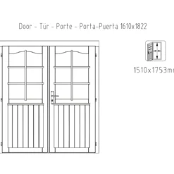Casetta in Legno 276x330 cm Blockhouse 28 mm Doppia Porta Finestrata