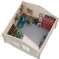 Casetta in Legno 276x330 cm Blockhouse 28 mm Doppia Porta Finestrata