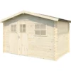 Casetta in Legno 320x205 cm Blockhouse 19 mm Porta Doppia Finestra