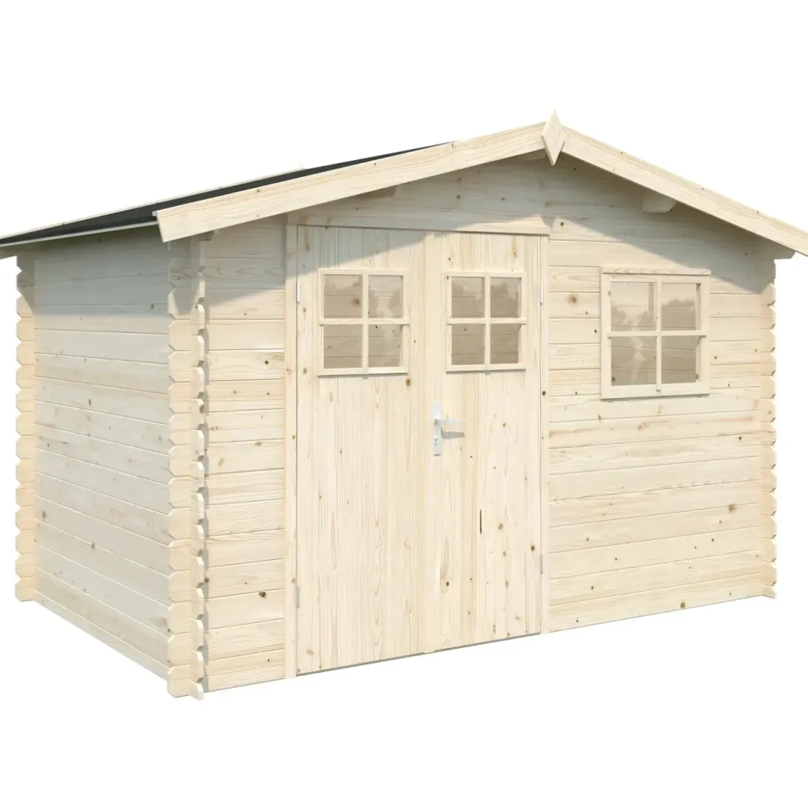 Casetta in Legno 320x205 cm Blockhouse 19 mm Porta Doppia Finestra