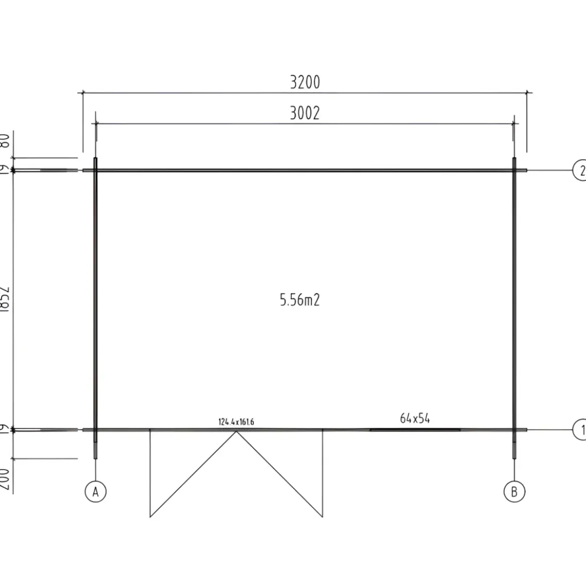 Casetta in Legno 320x205 cm Blockhouse 19 mm Porta Doppia Finestra