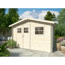 Casetta in Legno 320x205 cm Blockhouse 19 mm Porta Doppia Finestra