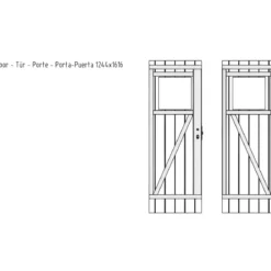 Casetta in Legno 320x205 cm Blockhouse 19 mm Porta Doppia Finestra