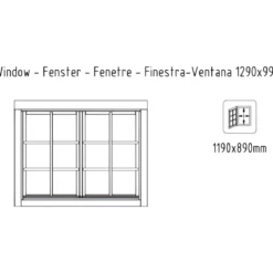 Casetta in Legno 446x446 cm Blockhouse 40 mm Doppia Porta Finestra
