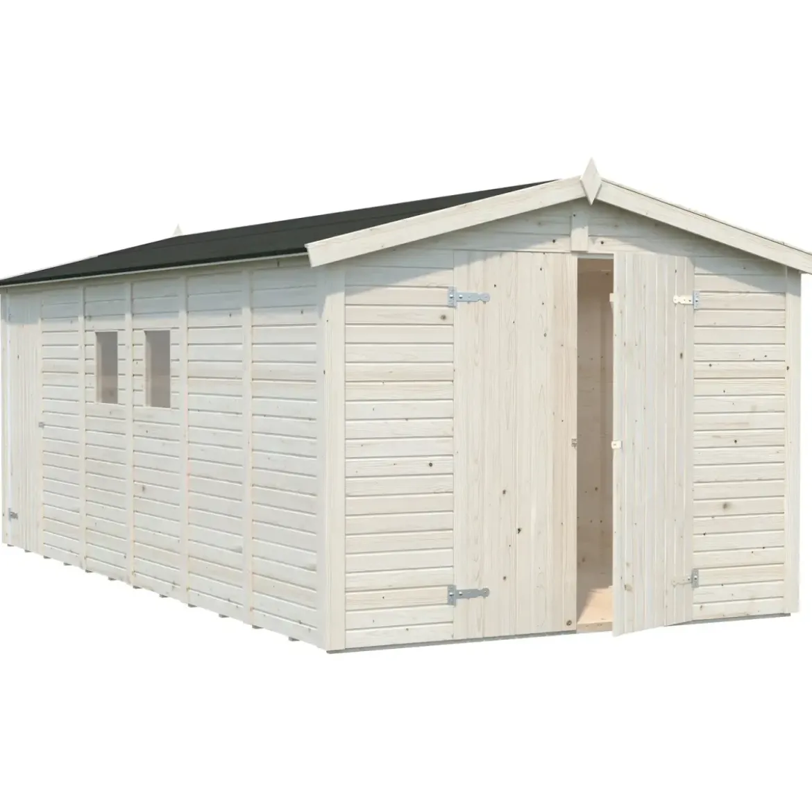 Casetta in Legno 273x550 cm 16 mm Doppia Porta Finestre con Pavimento