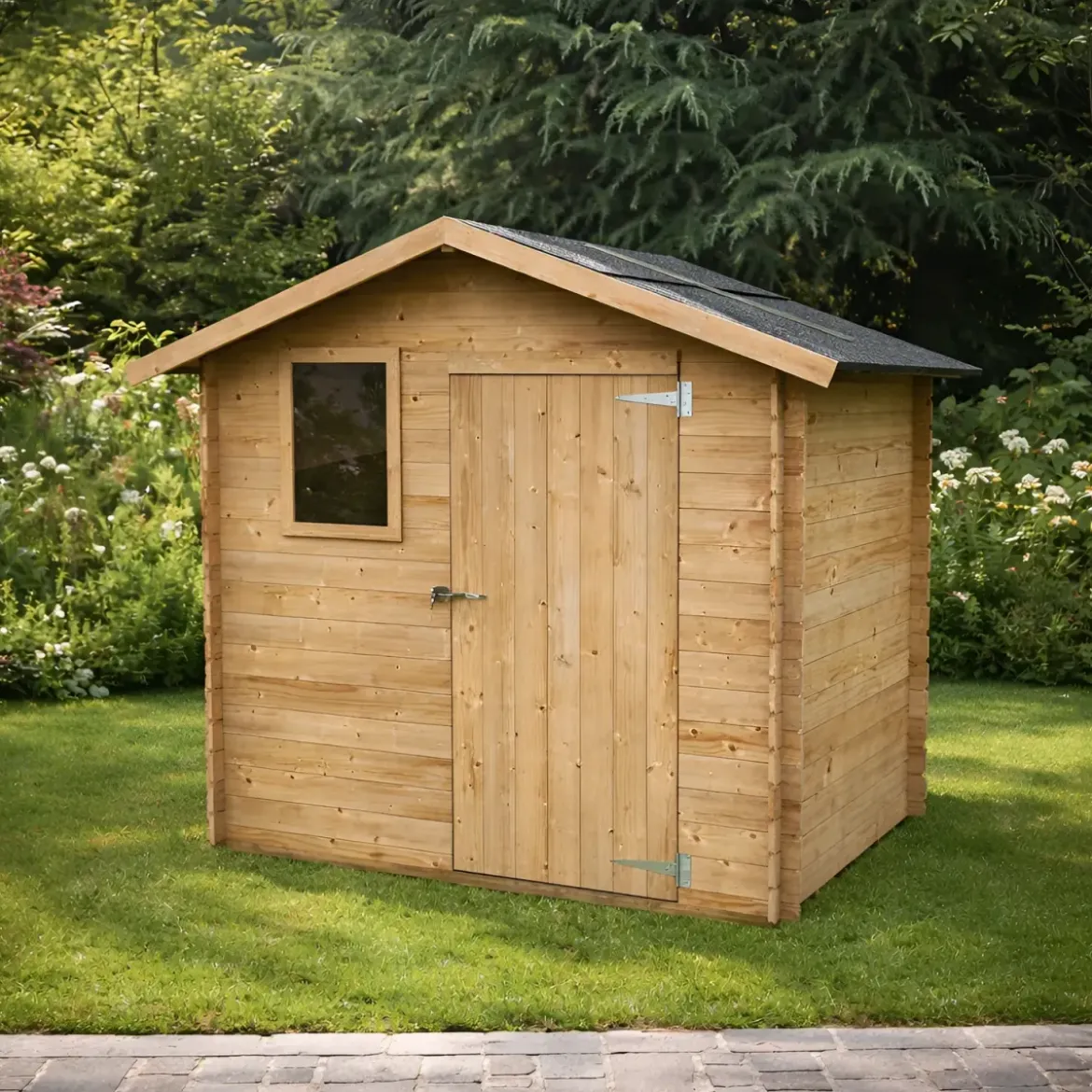 Casetta in Legno 2x1.3 con Pavimento Interno Rimessa per Attrezzi da Giardino