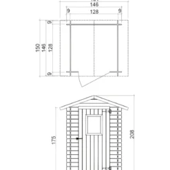 Casetta in Legno 1.5x1.5 con Pavimento Rimessa Ricovero per Attrezzi da Giardino