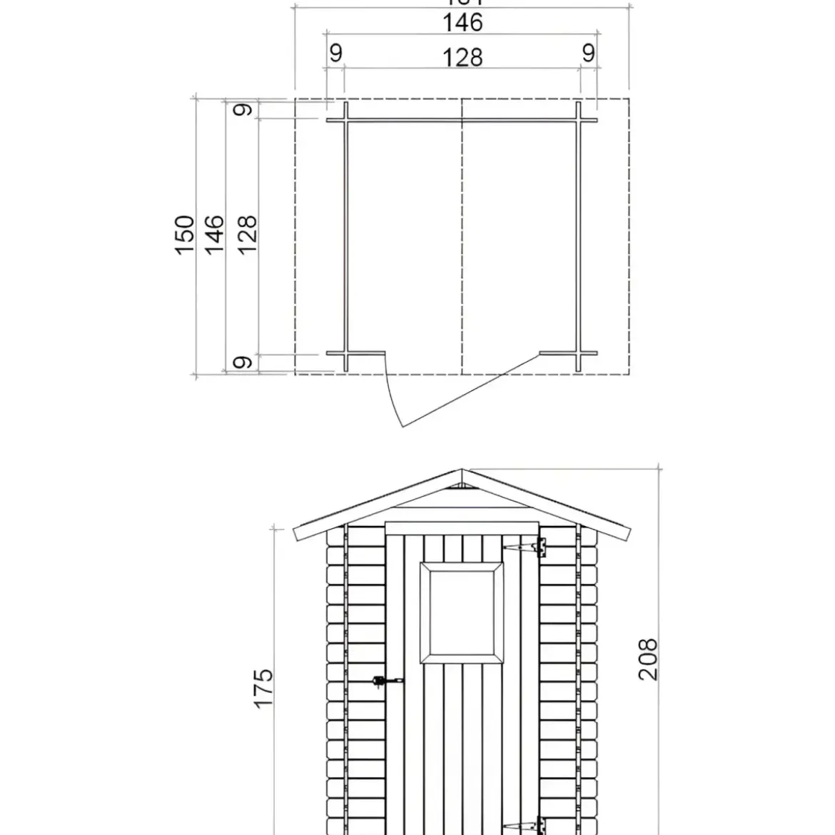 Casetta in Legno 1.5x1.5 con Pavimento Rimessa Ricovero per Attrezzi da Giardino