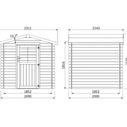 Casetta in Legno 2x2 con sistema Block House