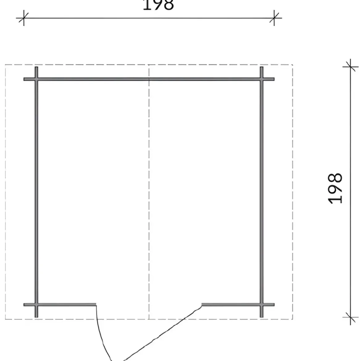 Casetta in Legno 2x2 da Esterno Giardino Capanno Porta Attrezzi Box Ricovero