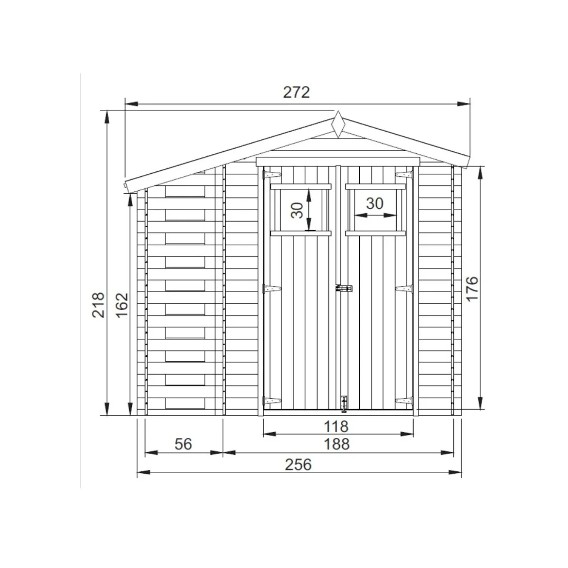 Casetta in Legno 2.5x2 Legnaia 19mm Giardino Esterno Attrezzi Blockhouse Rimessa
