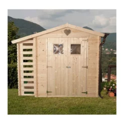 Casetta in Legno 2.5x2 Legnaia 19mm Giardino Esterno Attrezzi Blockhouse Rimessa