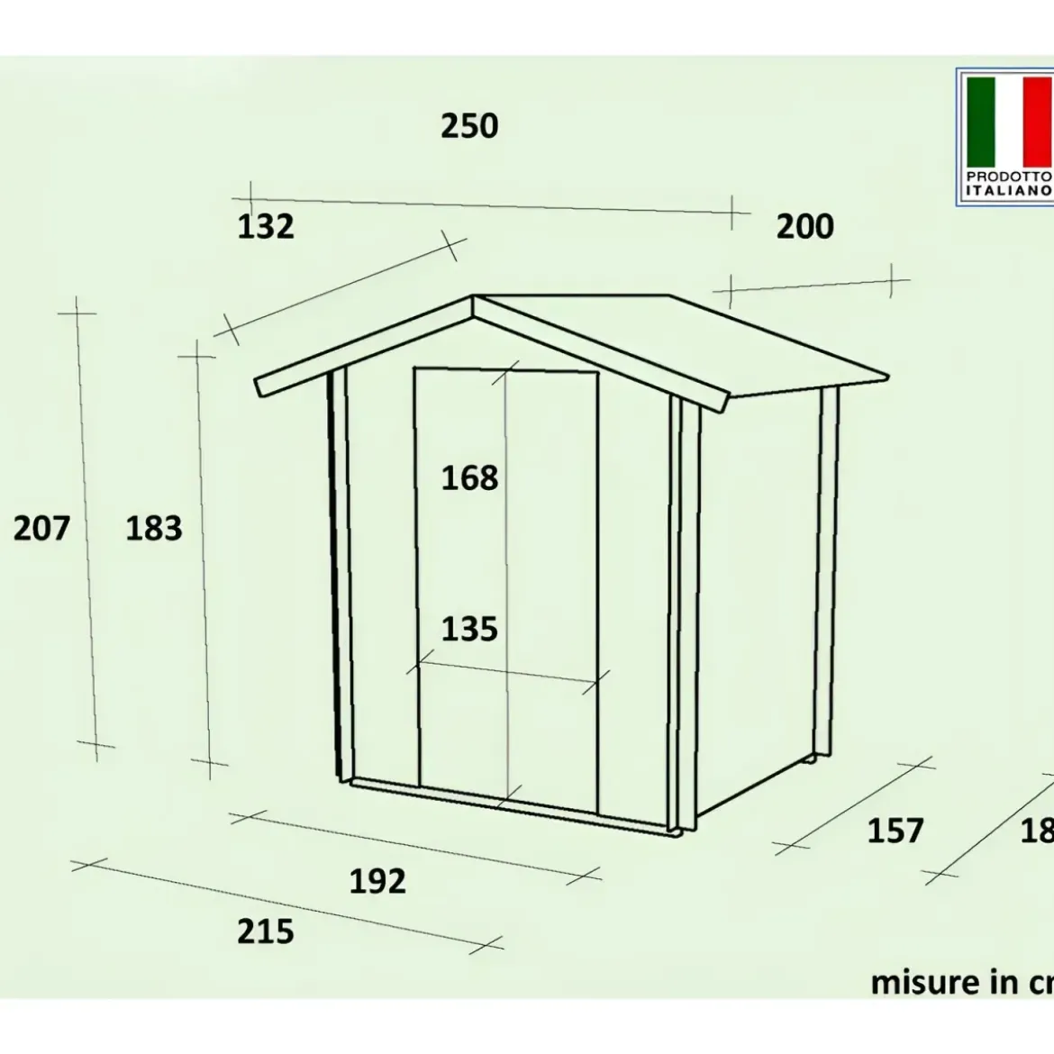 Casetta in Legno 2x1.8 25 mm con Pavimento Rimessa Porta Attrezzi da Giardino