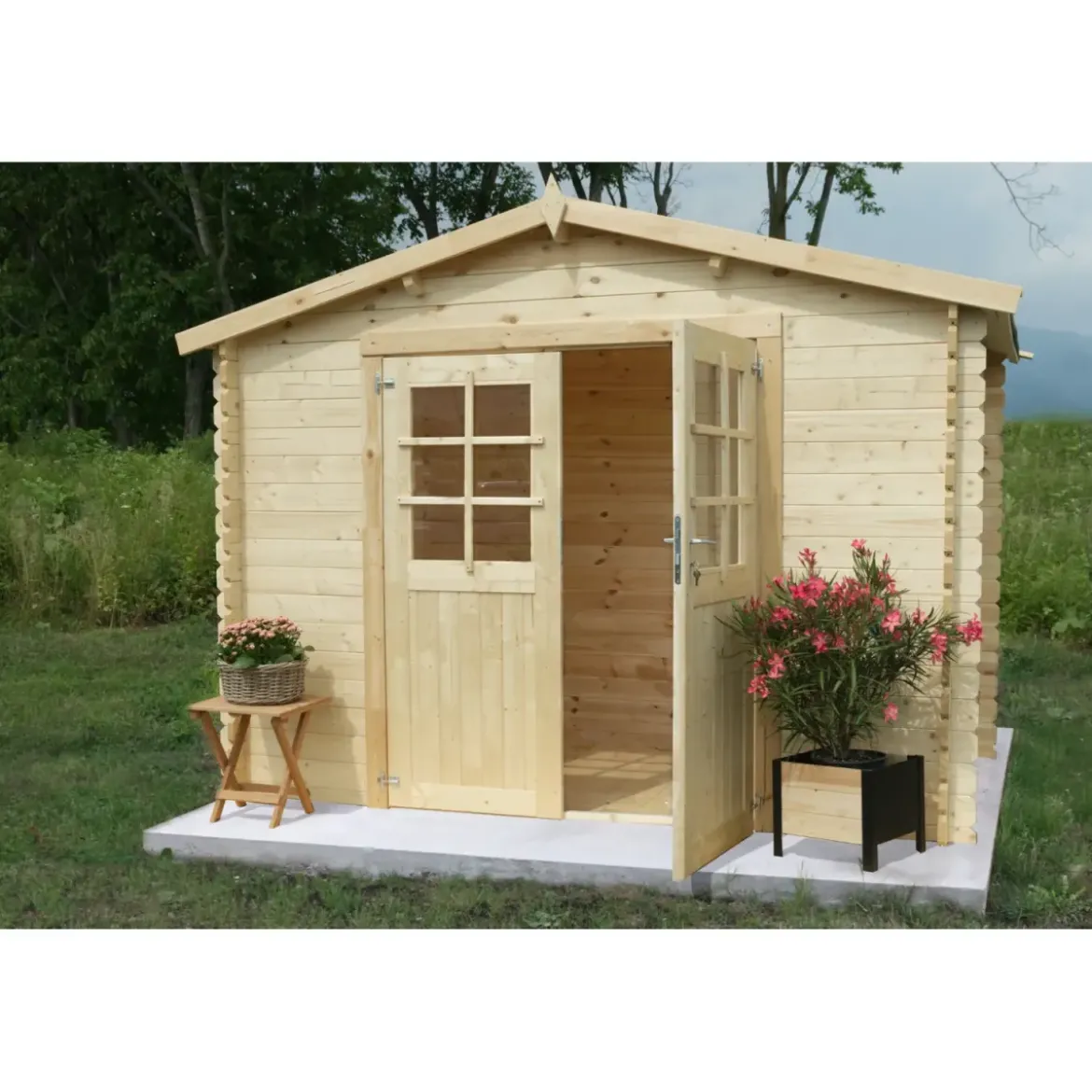 Casetta in Legno 3x3 28 mm da Giardino Rimessa per Attrezzi Blockhouse