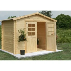 Casetta in Legno 3x3 28 mm da Giardino Rimessa per Attrezzi Blockhouse