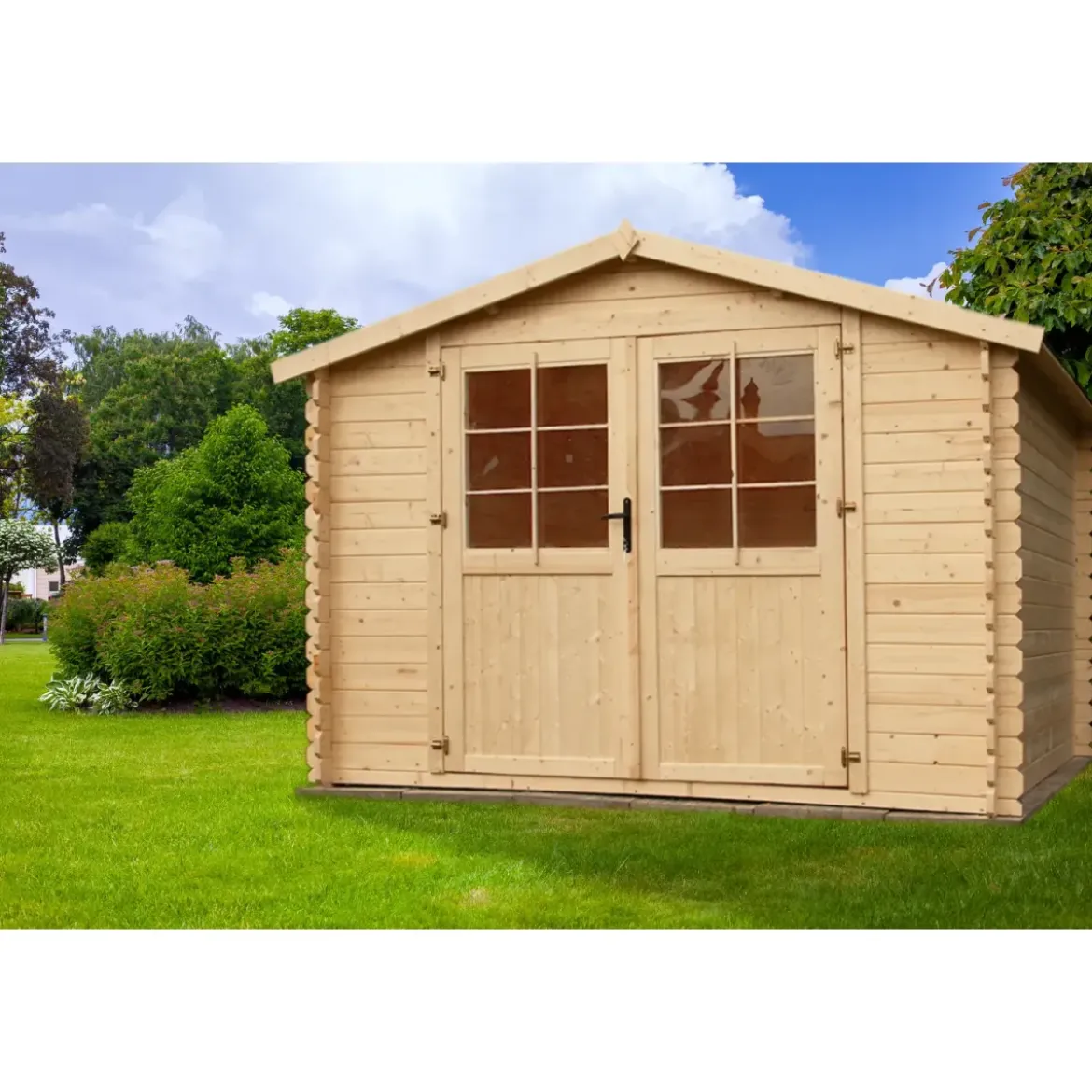 Casetta in Legno 3x3 28 mm da Giardino Rimessa per Attrezzi Blockhouse
