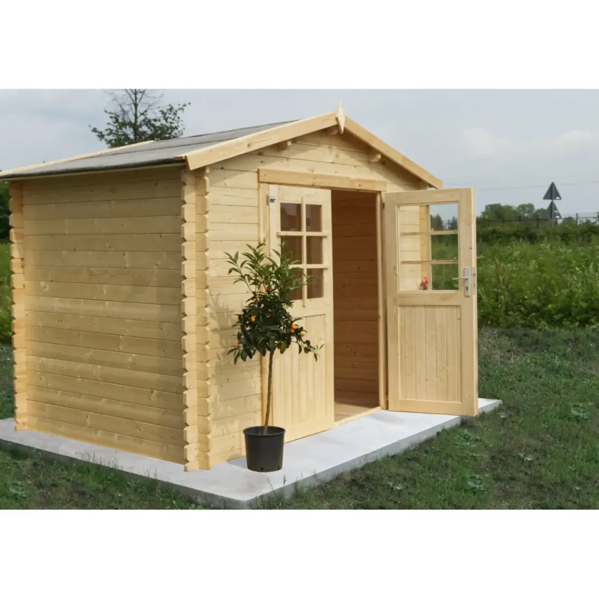 Casetta in Legno 3x3 28 mm da Giardino Rimessa per Attrezzi Blockhouse